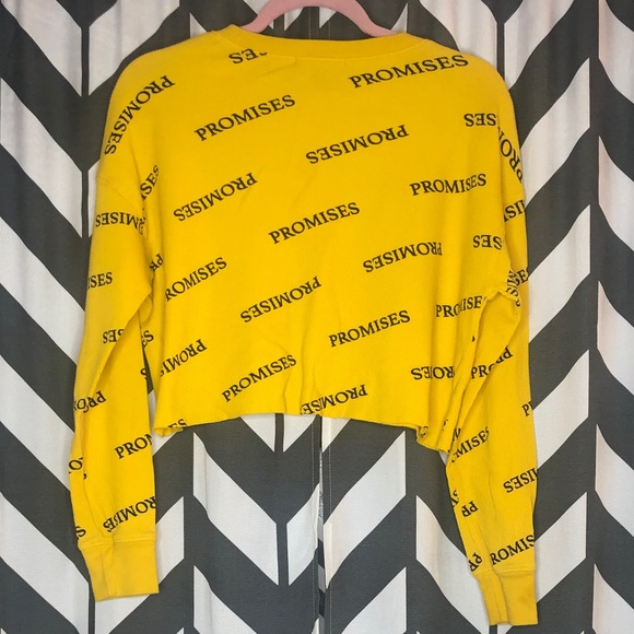 Yellow “Promises” Cropped Tee - Picture 2 of 2